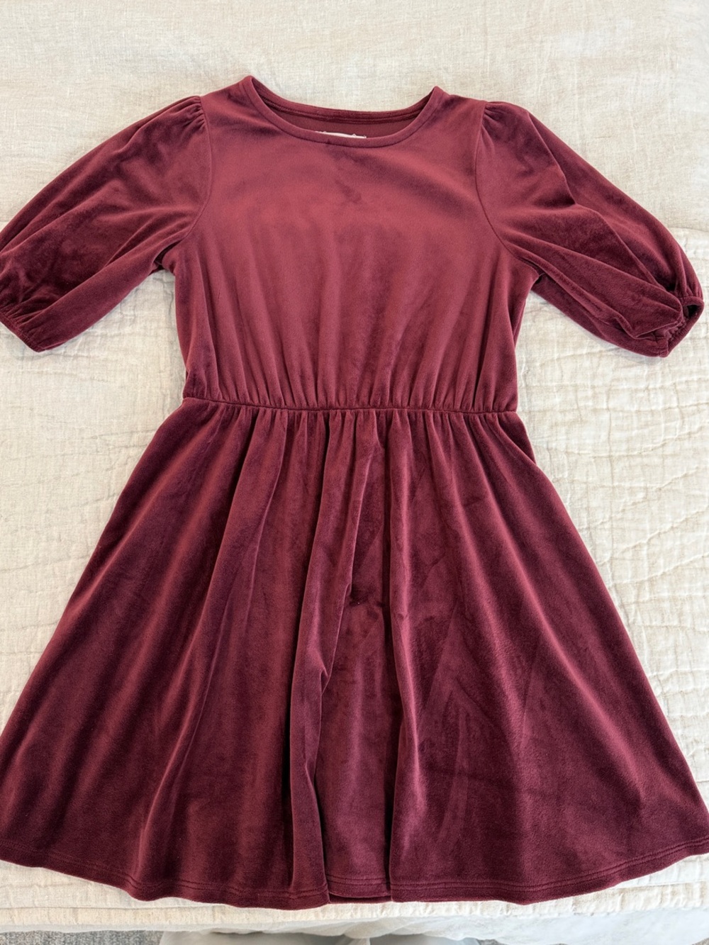 Melrose and Market Girls' Velvet Fit & Flare Dress - Burgundy - Girls M (8-10)
